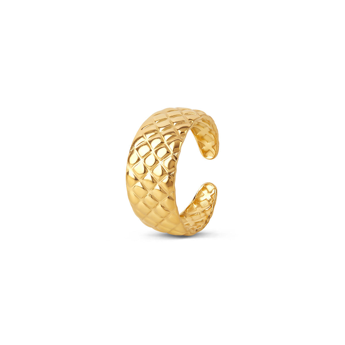 Woven Shine Adjustable Ring - Gold Tone