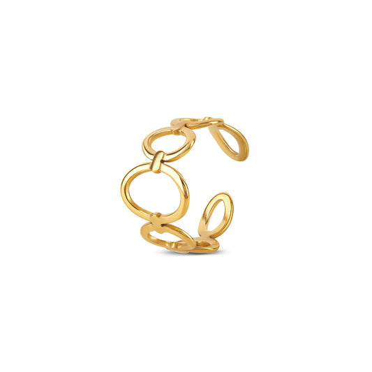Oval Muse Adjustable Ring - Gold Tone