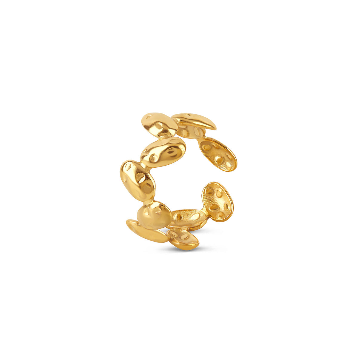 Petal Dot Adjustable Ring - Gold Tone