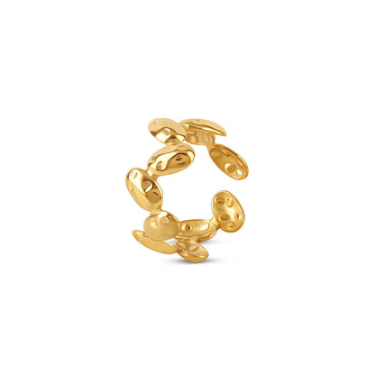 Petal Dot Adjustable Ring - Gold Tone