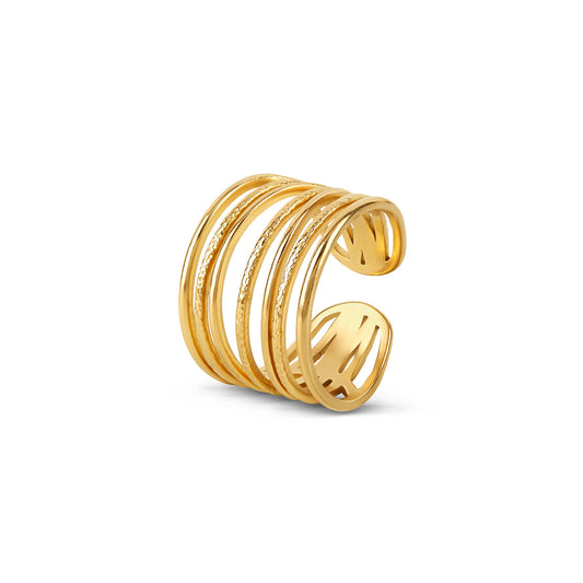 Serene Wrap Adjustable Ring - Gold Tone