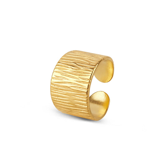 Golden Edge Adjustable Ring - Gold Tone