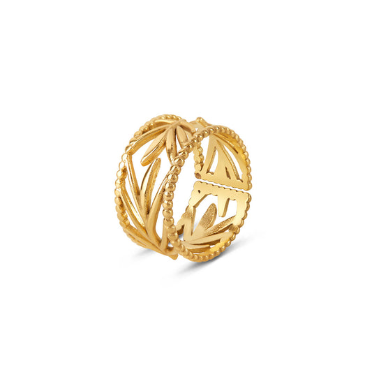 Laurel Adjusable Ring - Gold Tone