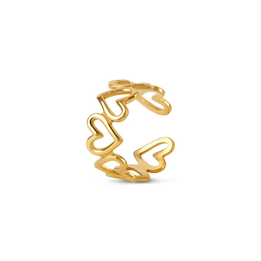 Love Loop Adjustable Ring - Gold Tone