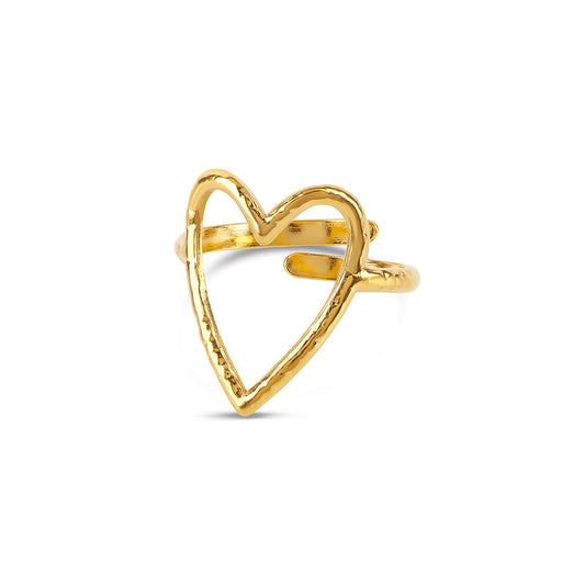 Love Halo Adjustable Ring - Gold Tone
