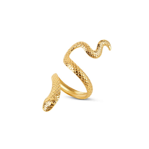 Serpent Wrap Ring - Gold Tone