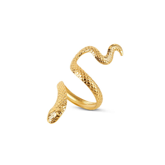 Serpent Wrap Ring - Gold Tone