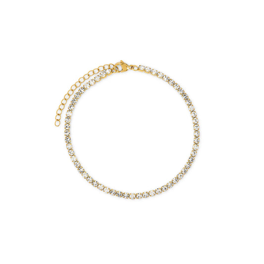 The Centre Court Anklet - Gold Tennis Chain