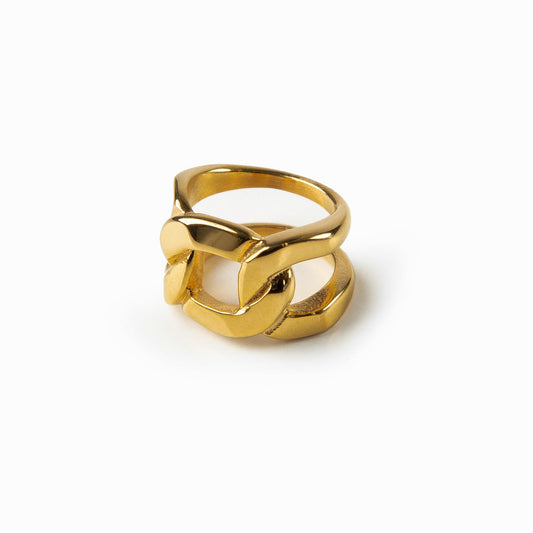 Double Link Ring - Gold Tone