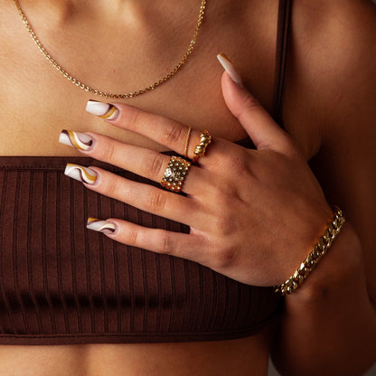 Barbed Wire Ring - Gold Tone