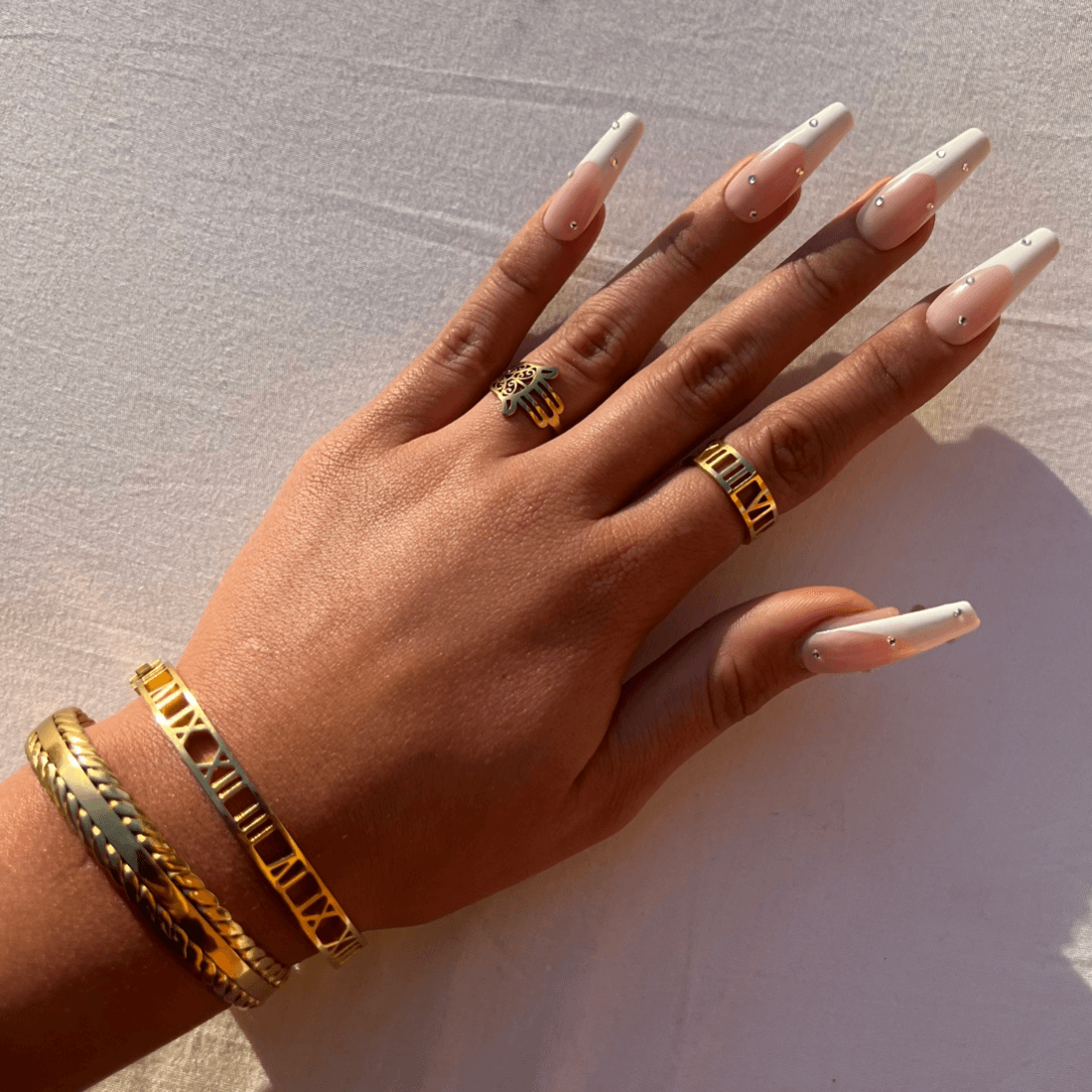 Hollow Numerals Ring - Gold Tone