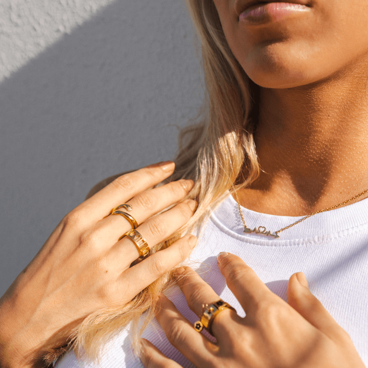 Hollow Numerals Ring - Gold Tone