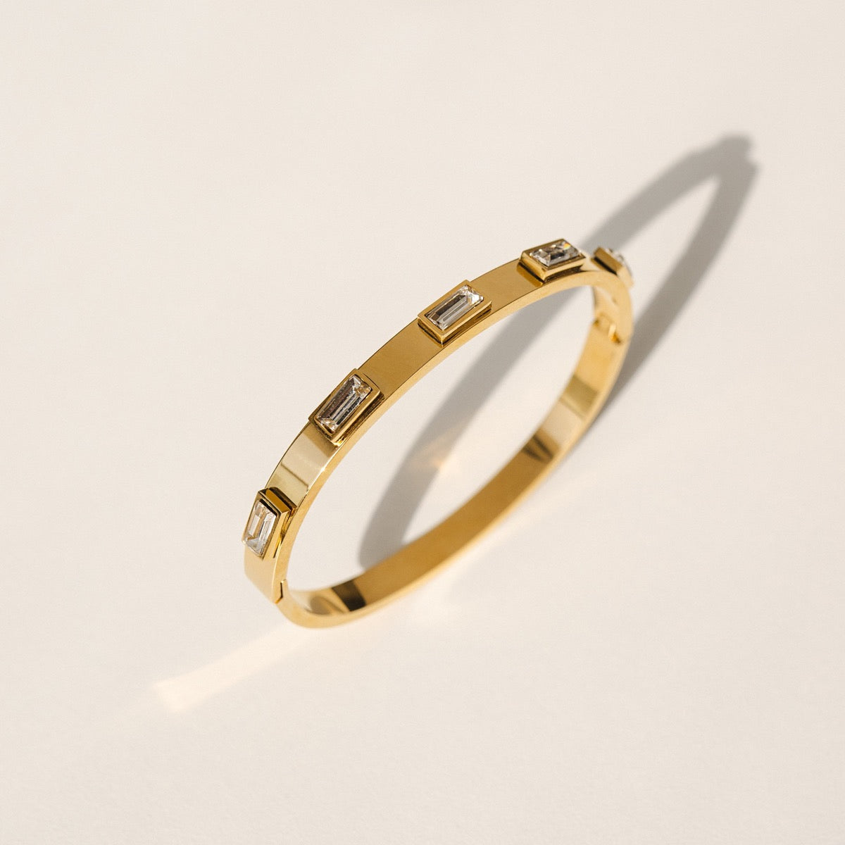 Cubic Stone Bracelet - Gold Tone