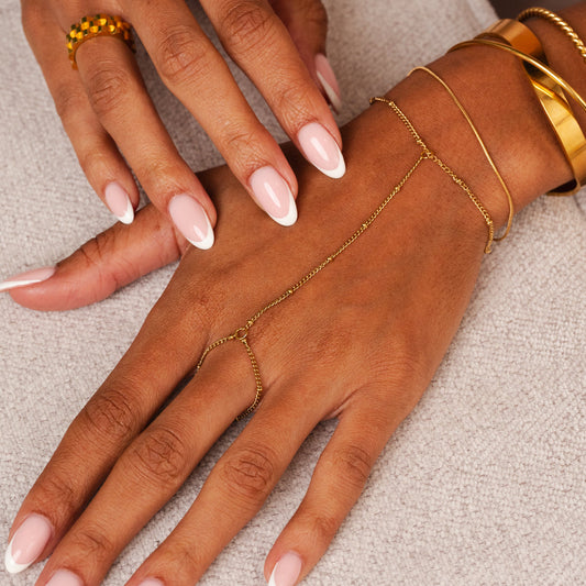 Ball Hand Chain - Gold Tone