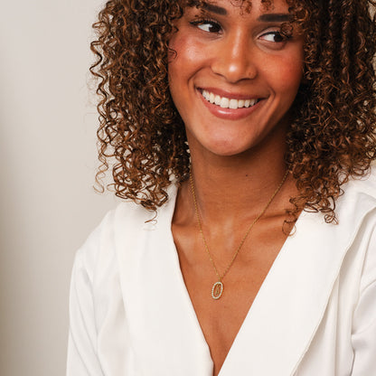 Chandelier Initial Necklace - Gold Tone