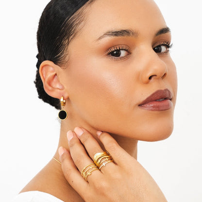 Luna Adjustable Ring - Gold Tone