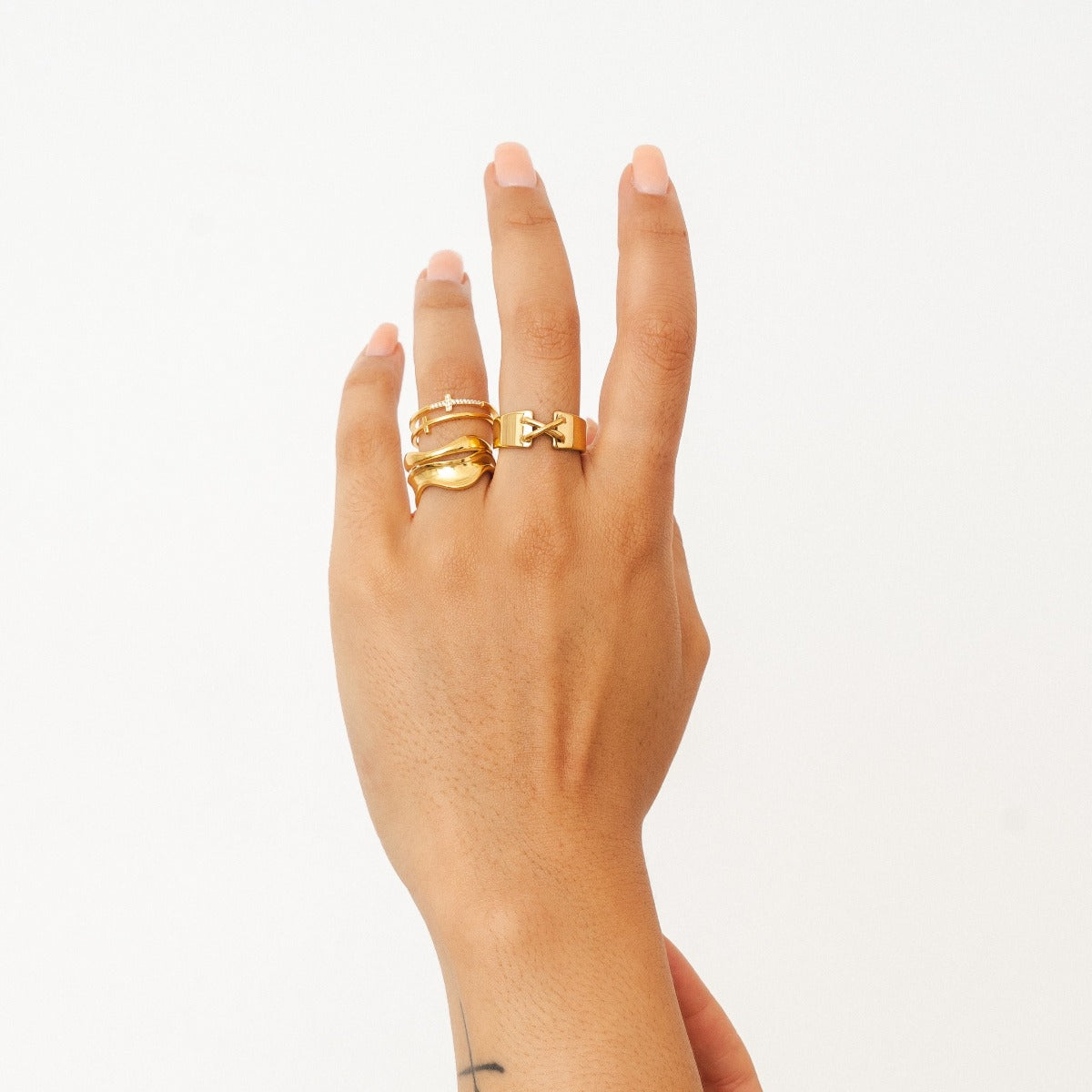 Zion Stone Ring - Gold Tone