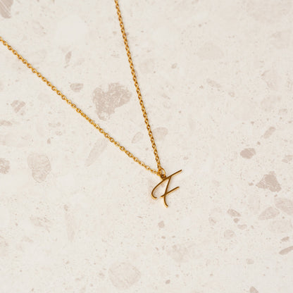 Scripture Initial Necklace - Gold Tone