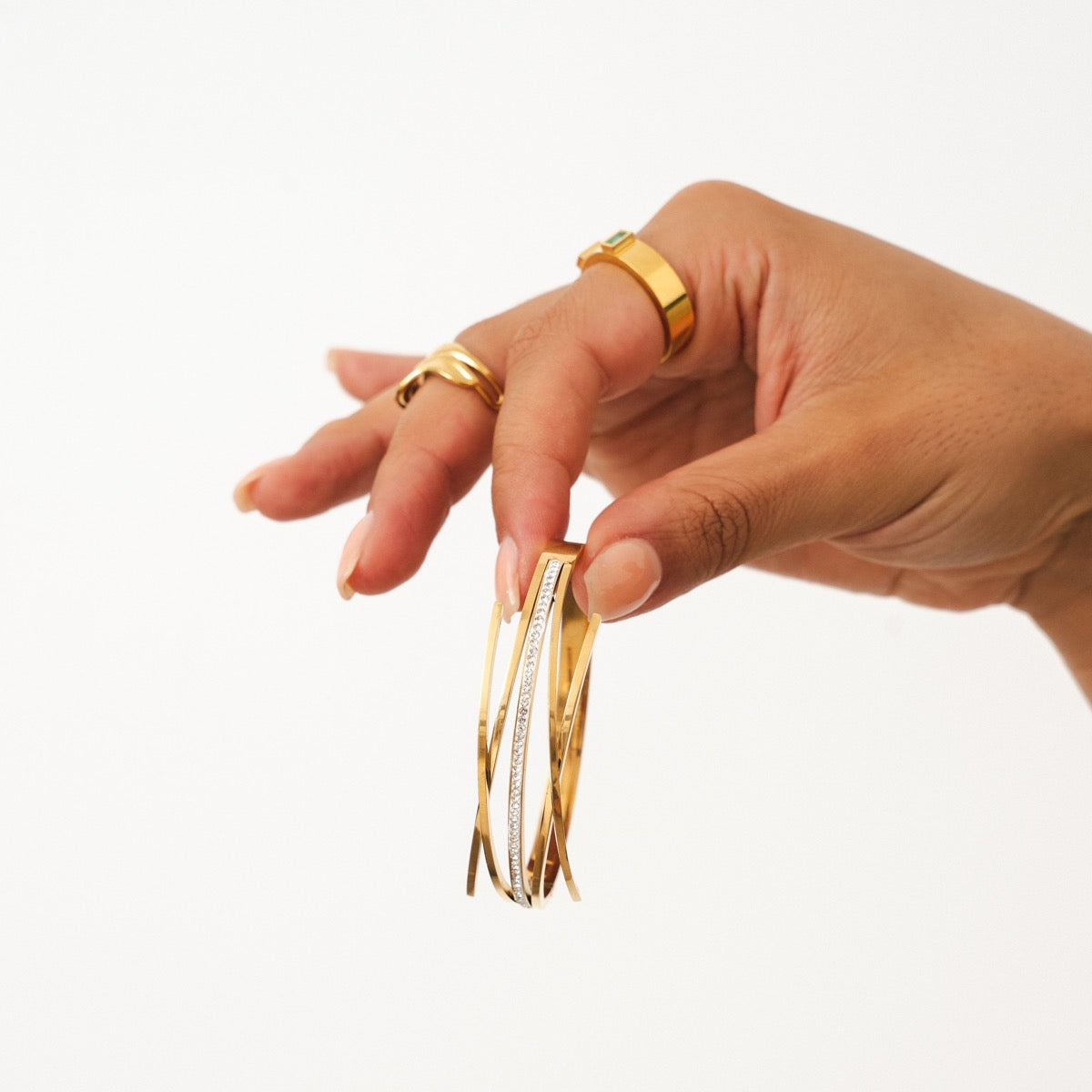 Florence Bangle Bracelet - Gold Tone