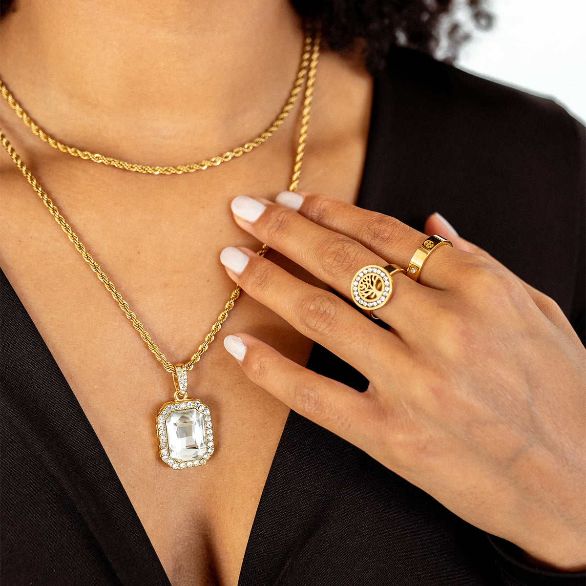 Rope Chain Necklace - Gold Tone