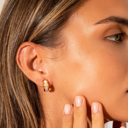 Shell Stud Earrings - Gold Tone