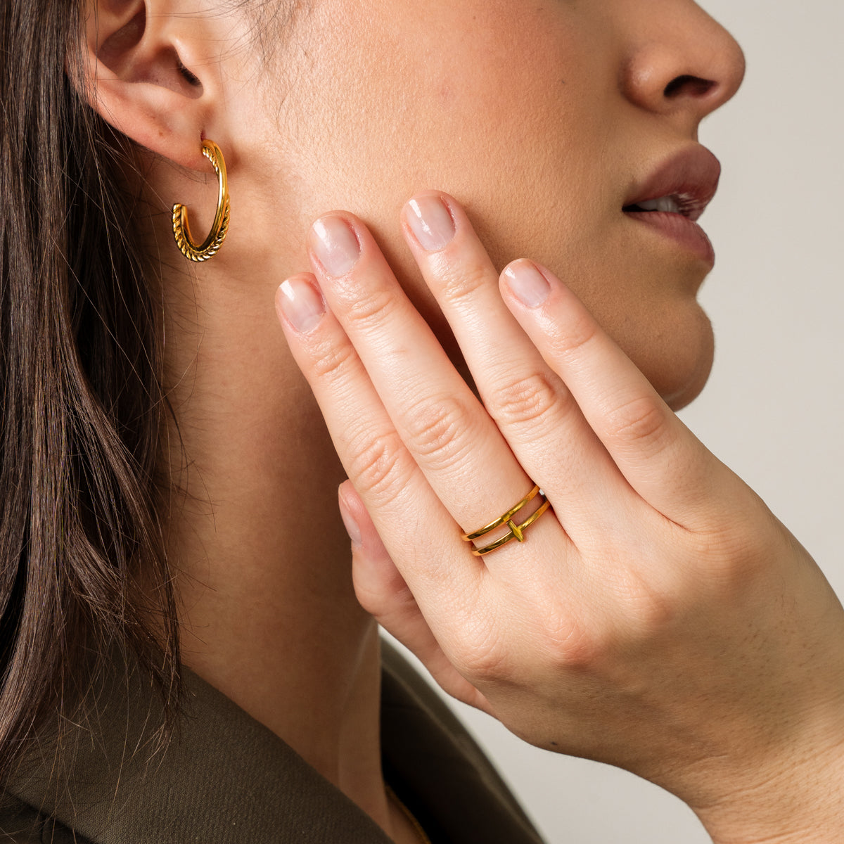 Zion Geometric Ring - Gold Tone