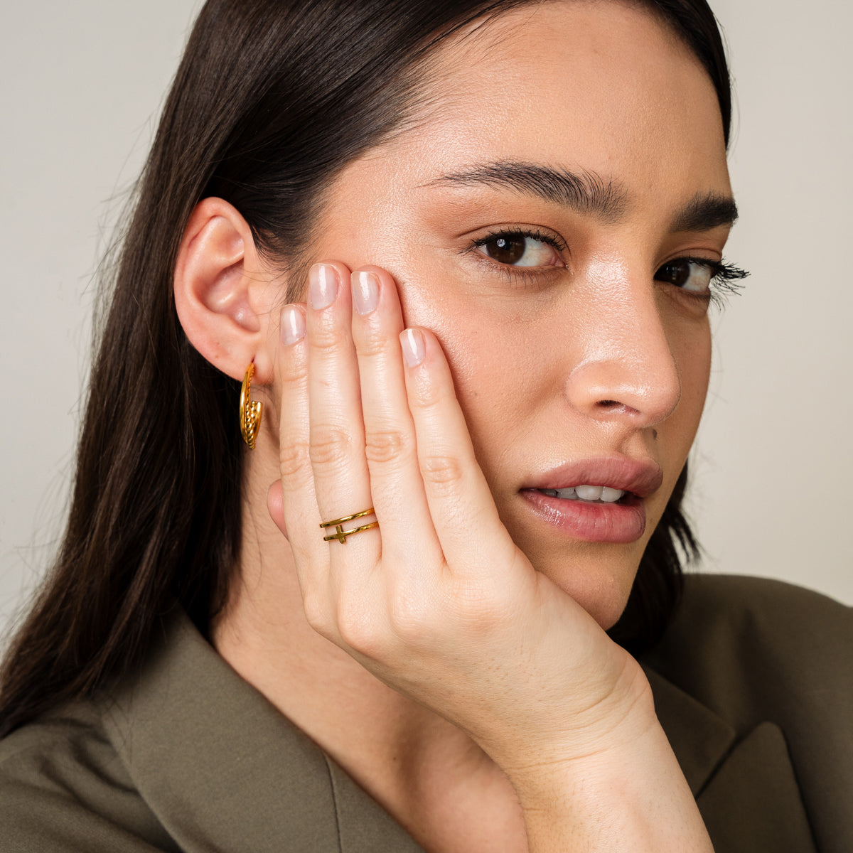Zion Geometric Ring - Gold Tone