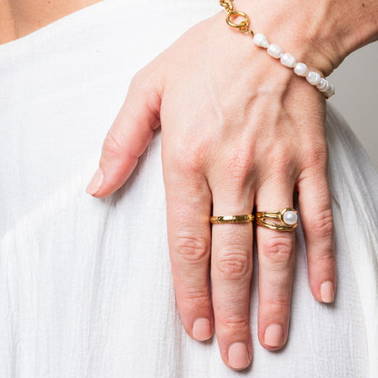 Essential Numeral Ring - Gold Tone