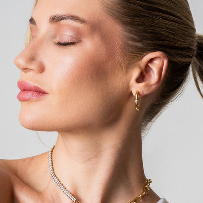 Niveus Hoop Earrings - Gold Tone