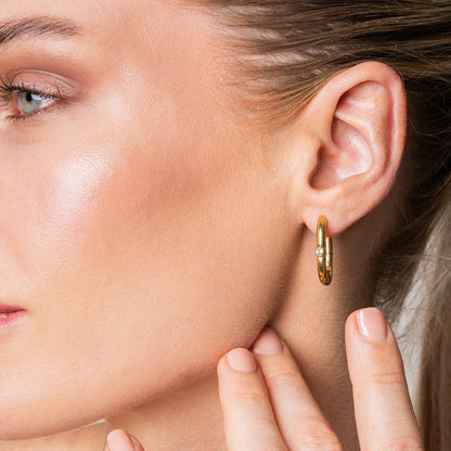 Niveus Hoop Earrings - Gold Tone