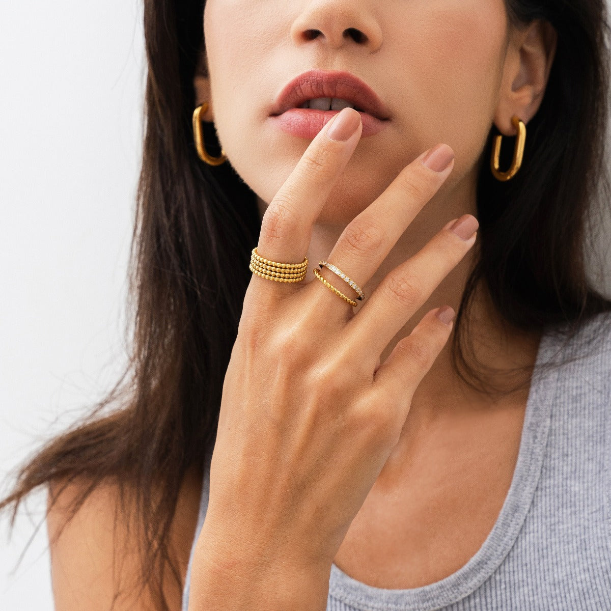 Larissa Layered Ring - Gold Tone