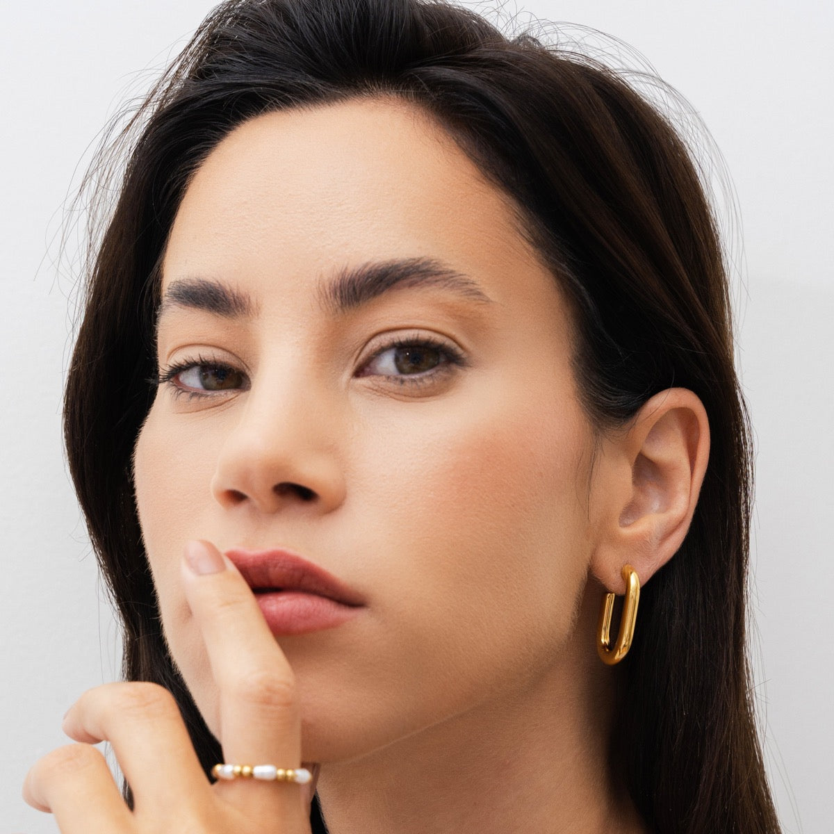 Piper Hoop Earrings - Gold Tone