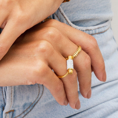 Glitz Fidget Ring - Gold Tone