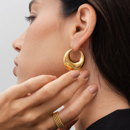Clara Hoop Earrings - Gold Tone