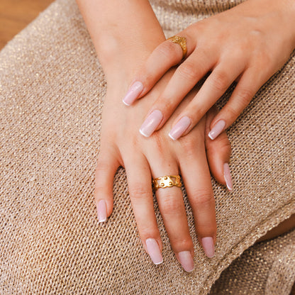 Eternal Heart Adjustable Ring - Gold Tone