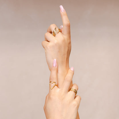 Love Halo Adjustable Ring - Gold Tone