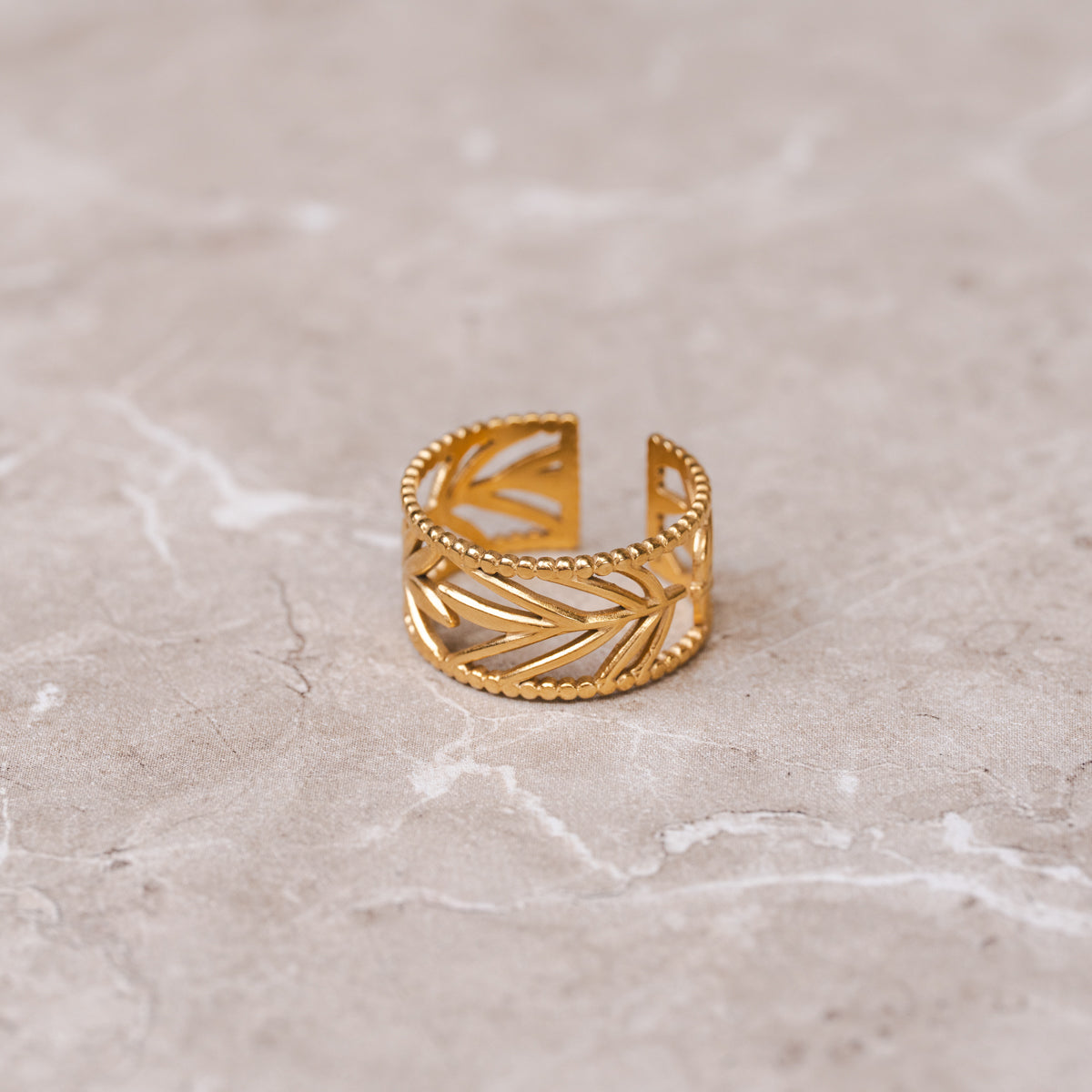Laurel Adjusable Ring - Gold Tone