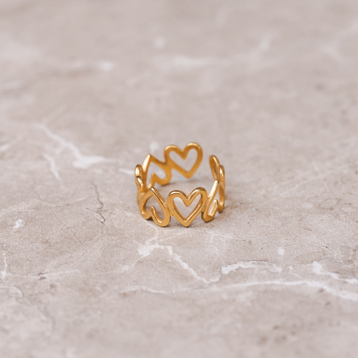 Love Loop Adjustable Ring - Gold Tone