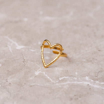 Love Halo Adjustable Ring - Gold Tone