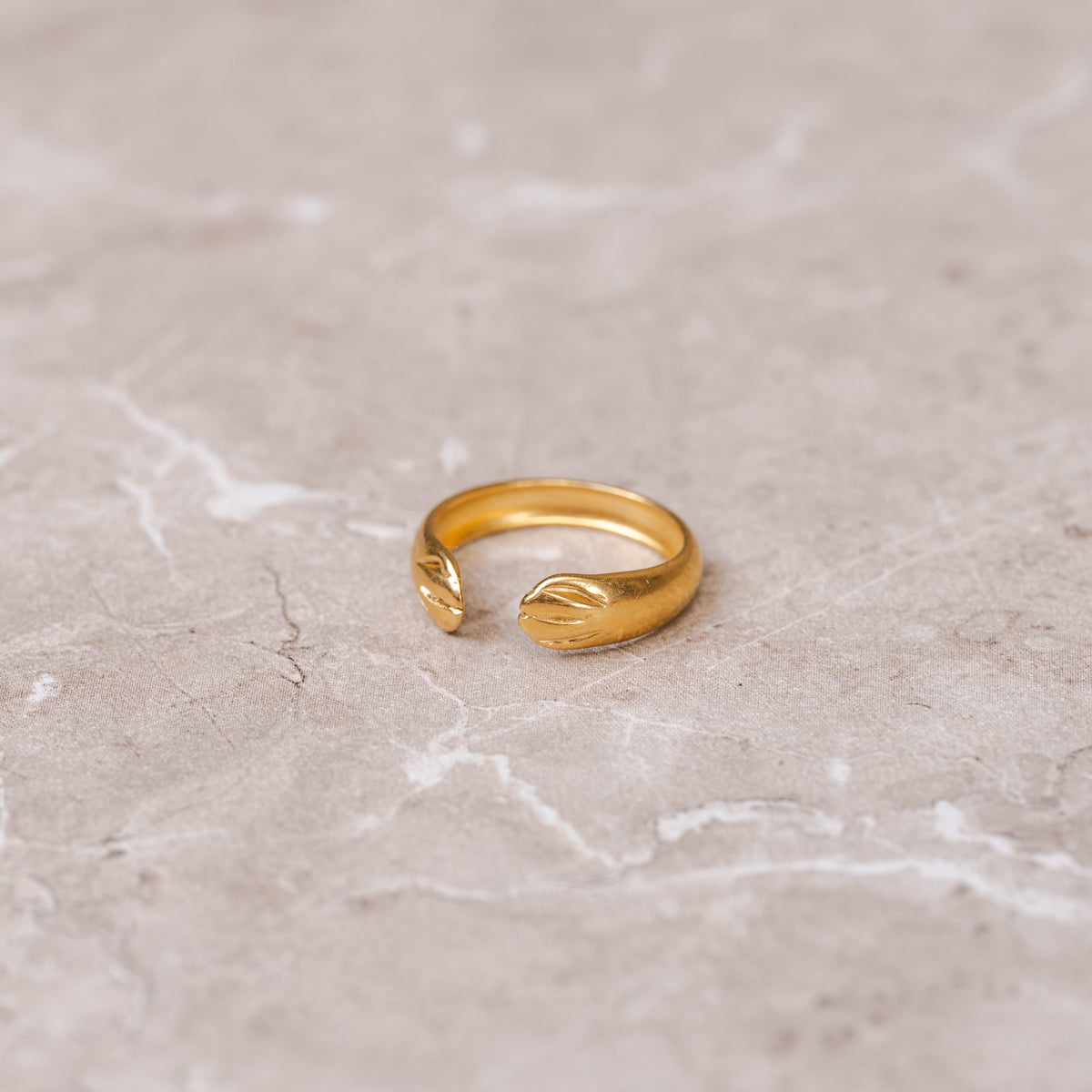 Embrace Band Adjustable Ring - Gold Tone