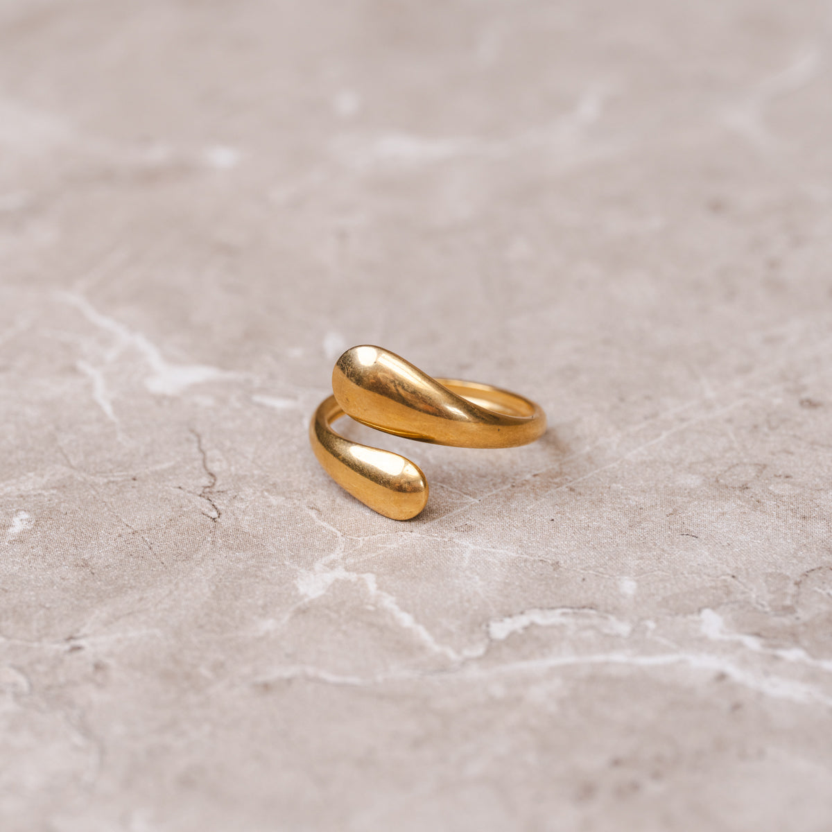 Molten Embrace Adjustable Wrap Ring - Gold Tone