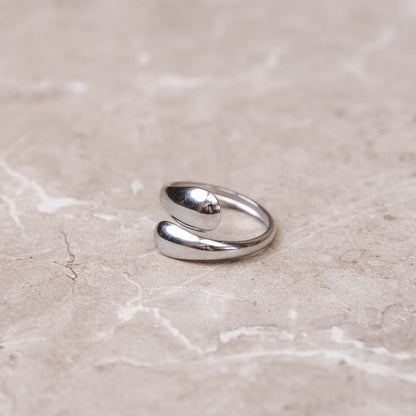 Molten Embrace Adjustable Wrap Ring - Silver