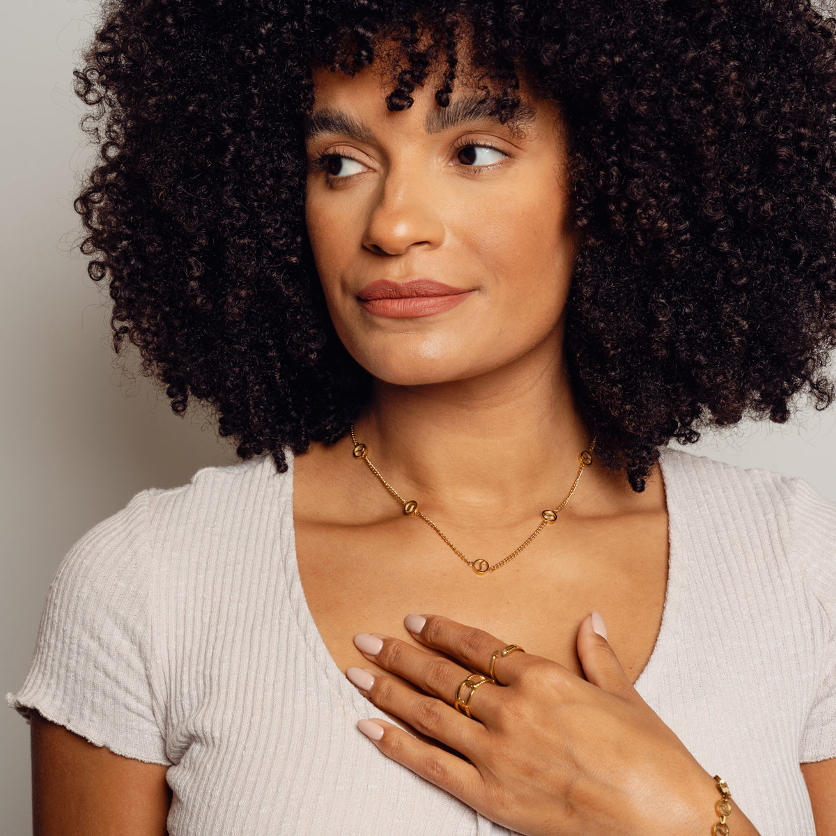 Sierra Pendant Necklace - Gold Tone