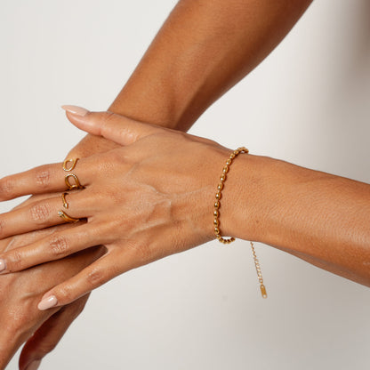 Bead Chain Bracelet - Gold Tone