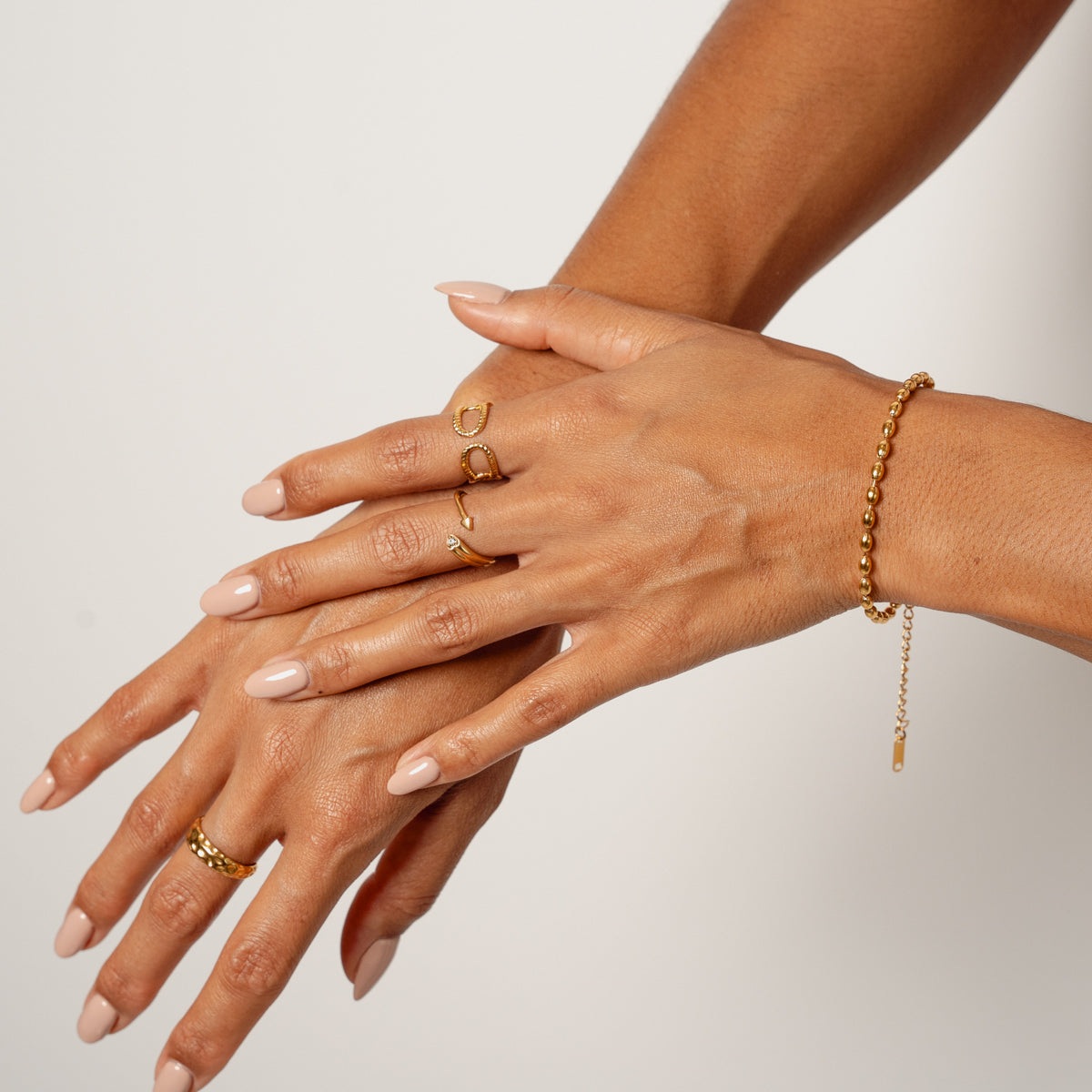 Bead Chain Bracelet - Gold Tone