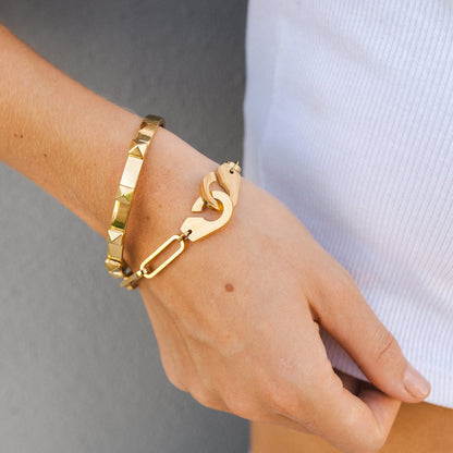 Stud Bracelet - Gold Tone