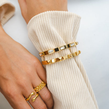 Stud Bracelet - Gold Tone