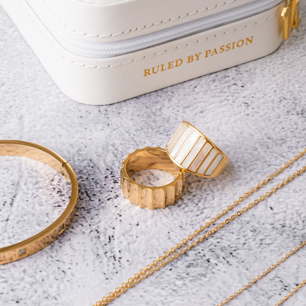 Colloseum Chunky Ring - Gold Tone