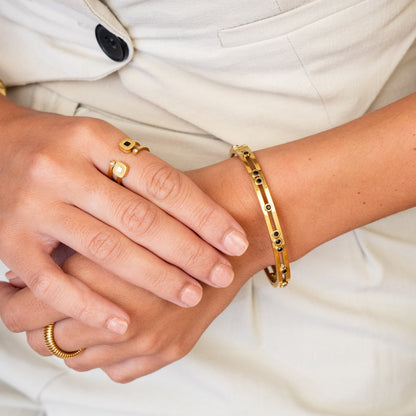Arana Bangle Bracelet - Gold Tone