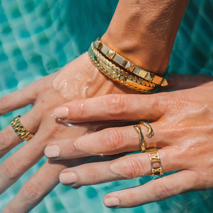 Stud Bracelet - Gold Tone
